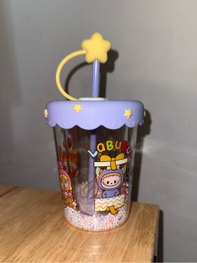 Popmart POPBEAN Pajama Party Cute Lavender Star Lid Cartoon Bubble Cup